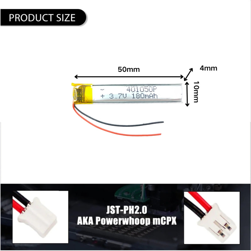 Load image into Gallery viewer, [PH2.0-JST Connector][401050] Universal 160mAh 3.7V Rechargeable Li-Ion Lithium Polymer Battery - Polar Tech Australia
