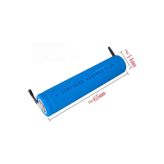 [With Nickel Strip] 14650 1200mAh 3.7V Rechargeable Li-Ion Battery