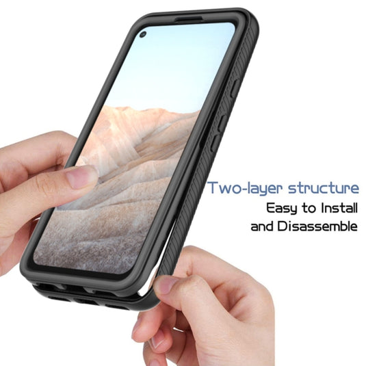 Google Pixel 5A 5G - Solid Color Shockproof TPU Clear PC Phone Case