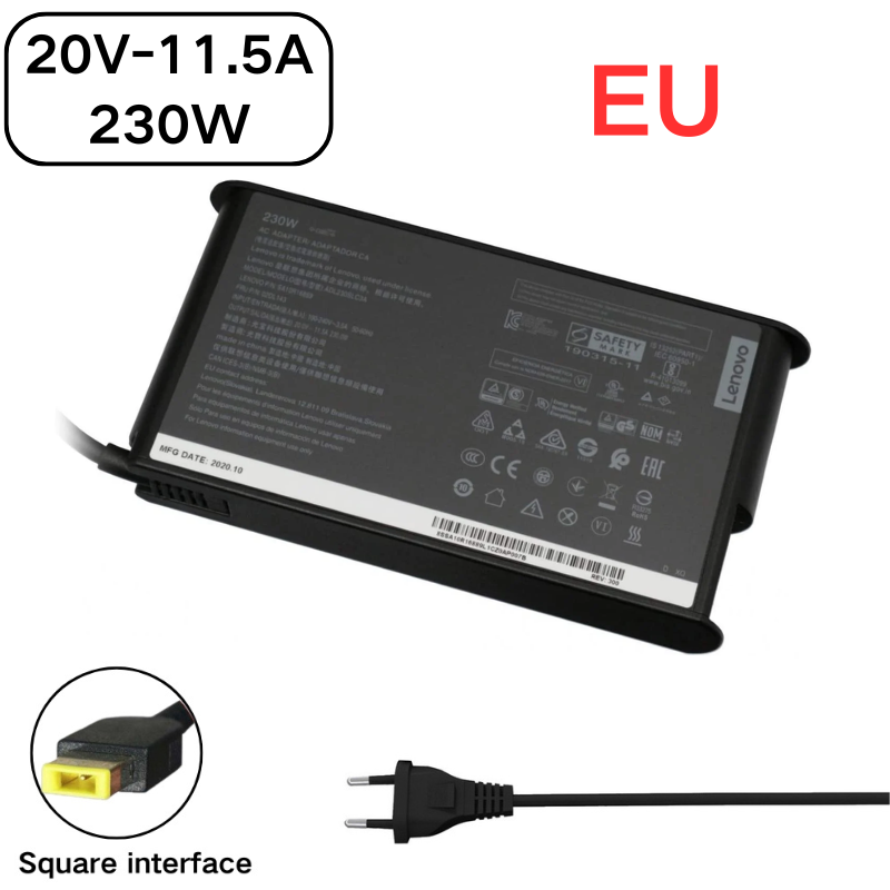 Chargez l&#39;image dans la visionneuse de la galerie, [20V-11.5A/230W][Yellow Square] Lenovo IdeaCentre &amp; Thinkpad &amp; Legion Gaming Laptop AC Power Supply Adapter Charger - Polar Tech Australia
