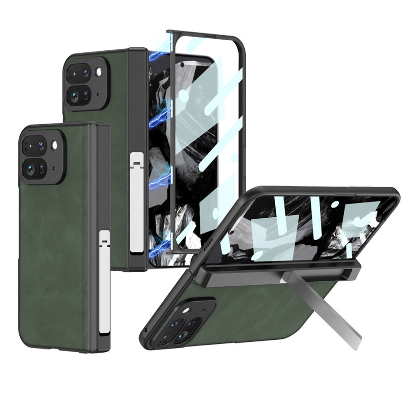 Chargez l&#39;image dans la visionneuse de la galerie, Google Pixel 9 Pro Fold - Integrated Frosted Fold Hinge Leather Phone Case - Polar Tech Australia
