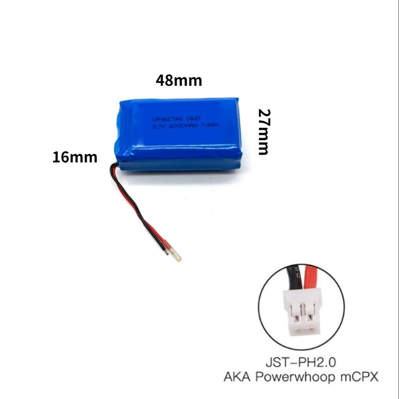 Load image into Gallery viewer, [PH2.0-JST Connector][162746] Universal 2000mAh 3.7V Rechargeable Li-Ion Lithium Polymer Battery - Polar Tech Australia

