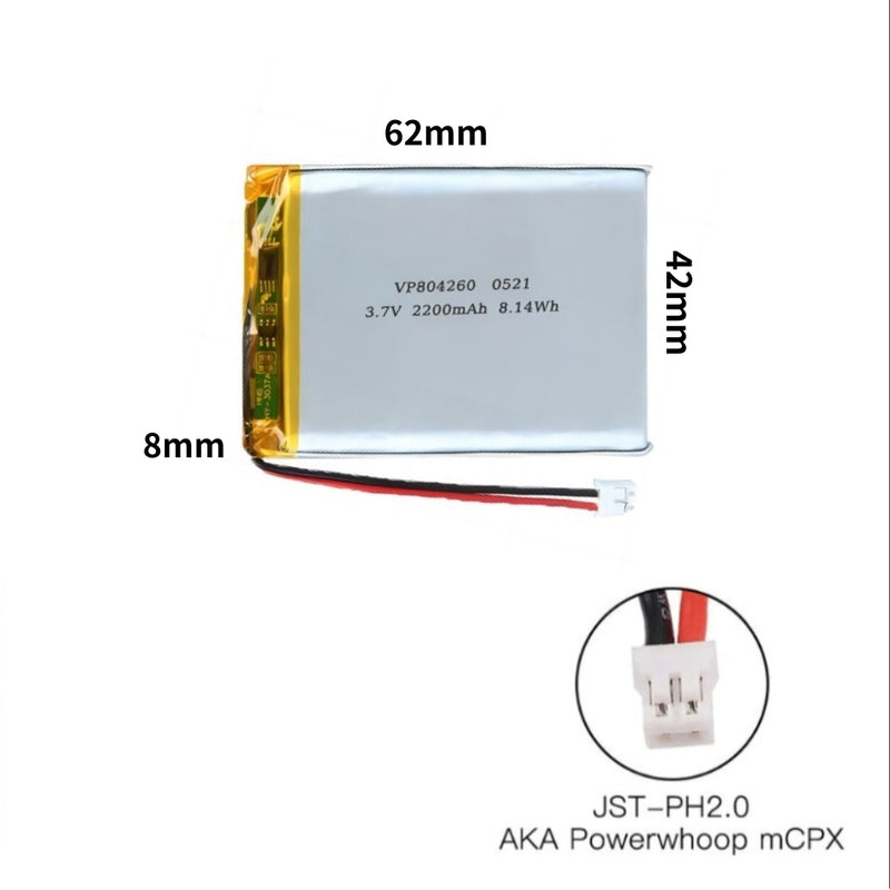Load image into Gallery viewer, [PH2.0-JST Connector][804260] Universal 4400mAh 3.7V Rechargeable Li-Ion Lithium Polymer Battery - Polar Tech Australia
