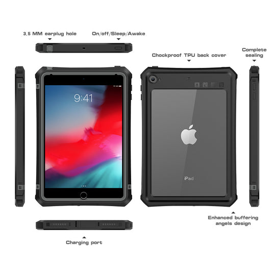 Apple iPad Mini 4 & 5 Shellbox Waterproof Heavy Duty Lifeproof Style Case - Polar Tech Australia