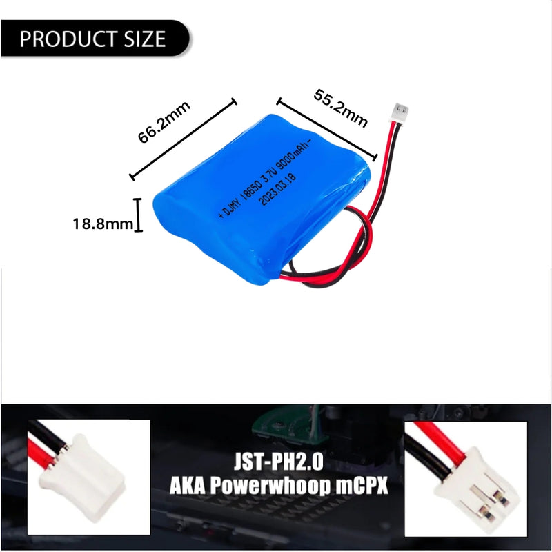Load image into Gallery viewer, [PH2.0-JST Connector][18650] Universal 9000mAh 3.7V Rechargeable Li-Ion Lithium Polymer Battery - Polar Tech Australia

