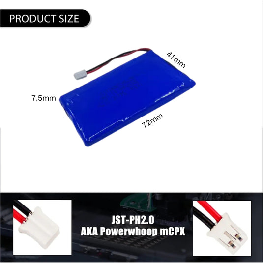 [PH2.0-JST Connector][754170] Universal 3000mAh 3.7V Rechargeable Li-Ion Lithium Polymer Battery - Polar Tech Australia