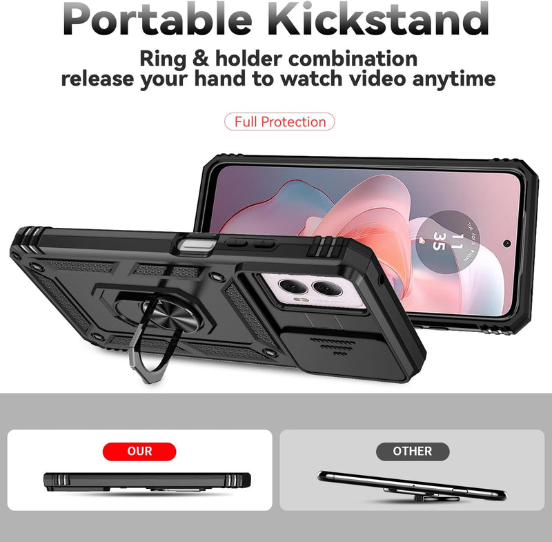 Load image into Gallery viewer, [Magnetic Ring Kickstand][Slide Camera Cover] Motorola Moto G Power 2024 - Shield Shockproof Rugged Heavy Duty Case - Polar Tech Australia
