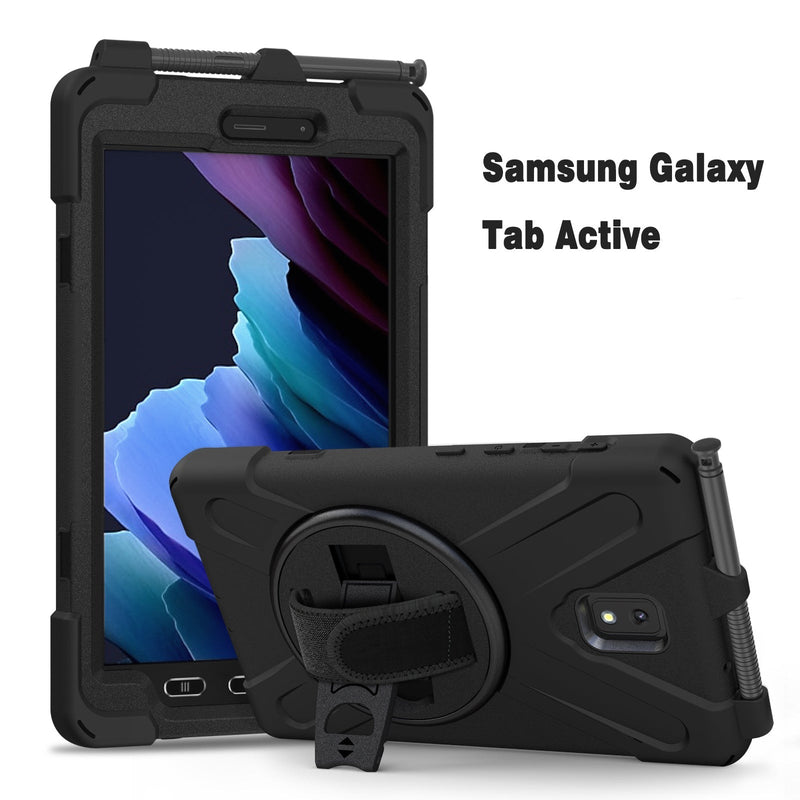 Cargue la imagen en el visor de la galería, Samsung Galaxy Tab Active 3 &amp; 5 8&quot; 2020 Heavy Duty 360 Degree Rotate Stand Hand Strap Case - Polar Tech Australia
