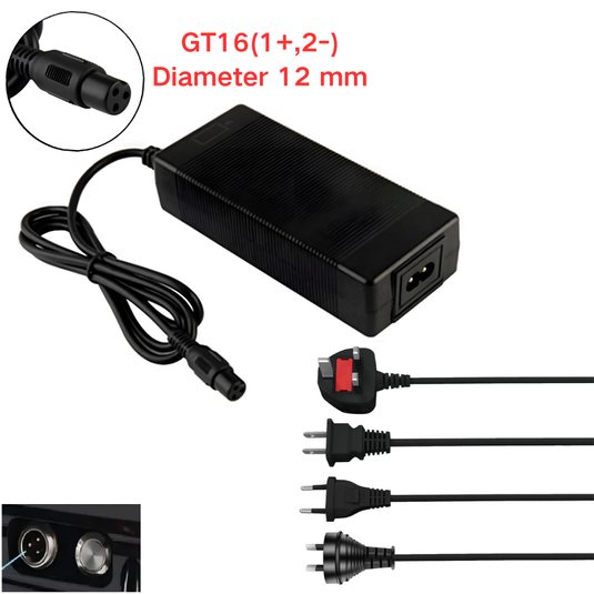[48V-54.6V/3A][GX16 Plug] Universal For 48V 13S Li-Ion Lithium Battery Pack Electric Scooter EBike AC Power Adapter Charger
