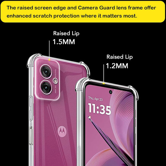 Motorola Moto G55 5G - AirPillow Cushion Transparent Soft Clear TPU Four Corners Protective Case - Polar Tech Australia