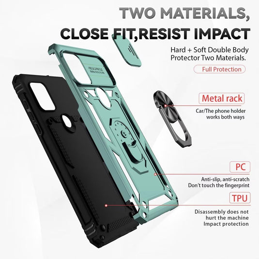 [Magnetic Rotable Kickstand][Slide Camera Cover] Motorola Moto G Stylus 5G 2021 - Shield Shockproof Rugged Heavy Duty Case - Polar Tech Australia