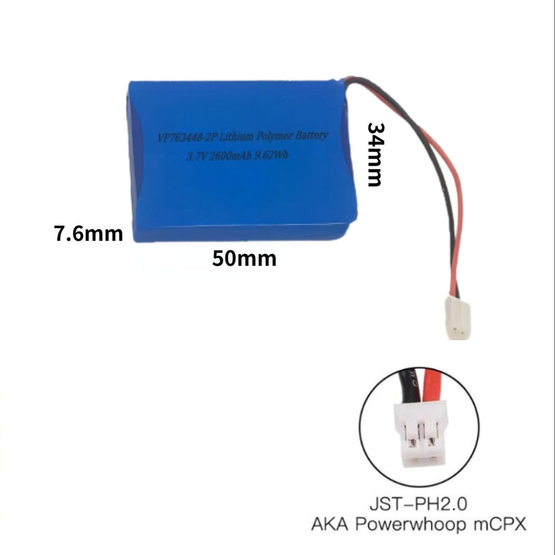 Load image into Gallery viewer, [PH2.0-JST Connector][763448] Universal 2600mAh 3.7V Rechargeable Li-Ion Lithium Polymer Battery - Polar Tech Australia
