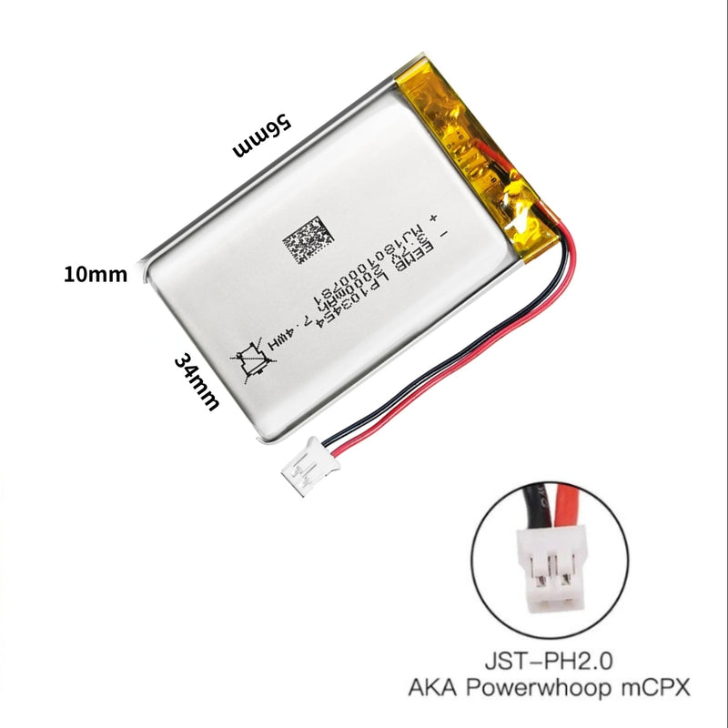 Load image into Gallery viewer, [PH2.0-JST Connector][103454] Universal 2000mAh 3.7V Rechargeable Li-Ion Lithium Polymer Battery - Polar Tech Australia
