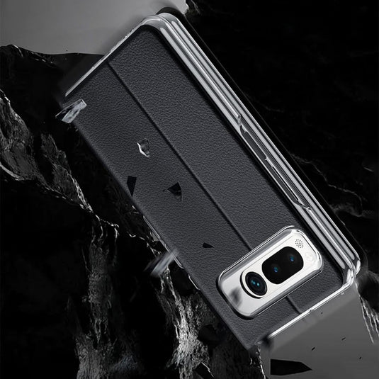 Google Pixel Fold - Magnetic Flip Kickstand Leather Phone Case - Polar Tech Australia