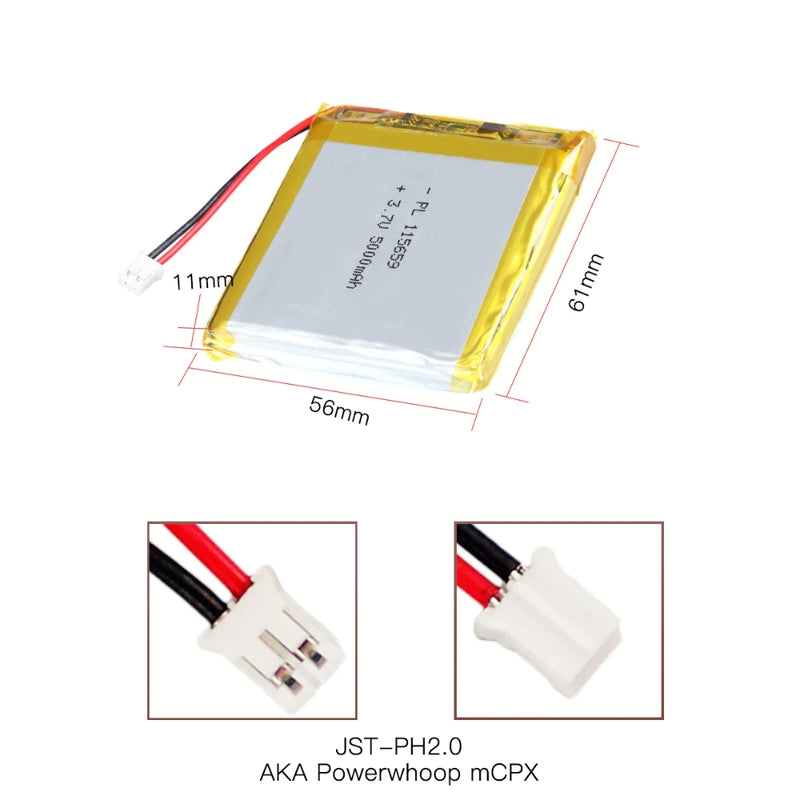 Load image into Gallery viewer, [PH2.0-JST Connector][115659] Universal 5000mAh 3.7V Rechargeable Li-Ion Lithium Polymer Battery - Polar Tech Australia
