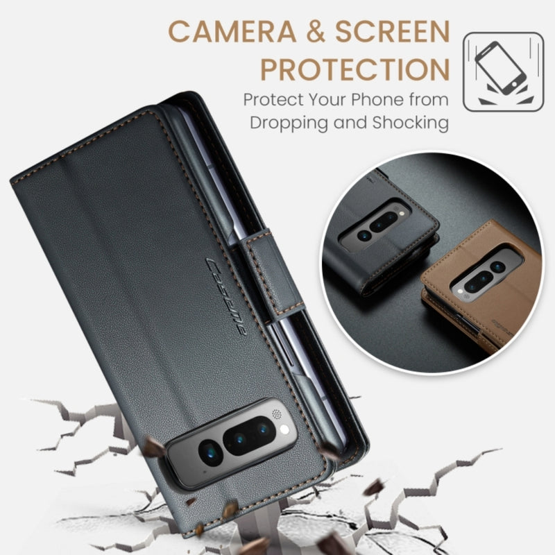 Load image into Gallery viewer, Google Pixel Fold - Butterfly Buckle Litchi Texture RFID Anti-theft Leather Phone Case - Polar Tech Australia
