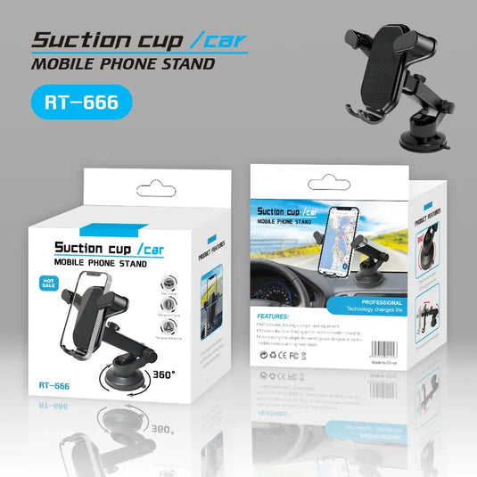 [RT-666] Universal Dashboard & Windscreen Mobile Phone Telescopic Gravity Auto-Lock Holder