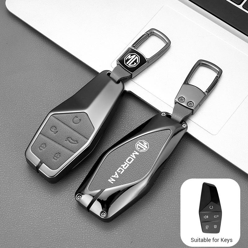 Cargue la imagen en el visor de la galería, MG 360° Full Metal Protection + PU Leather Car Key Fob Case Cover For MG5, MG6, MG7, ZS, HS, ONE
