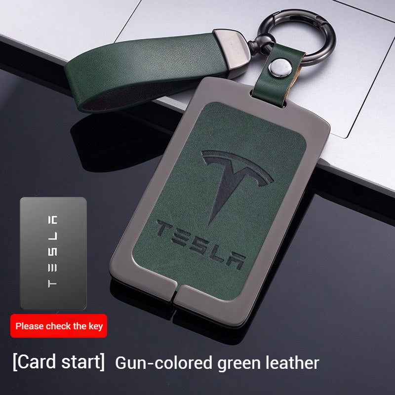 Cargue la imagen en el visor de la galería, Tesla Metal + PU Leather Smart Key Card Case for Model 3, S, Y, X
