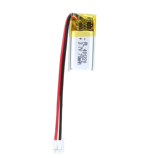 [PH2.0-JST Connector][401220] Universal 70mAh 3.7V Rechargeable Li-Ion Lithium Polymer Battery - Polar Tech Australia