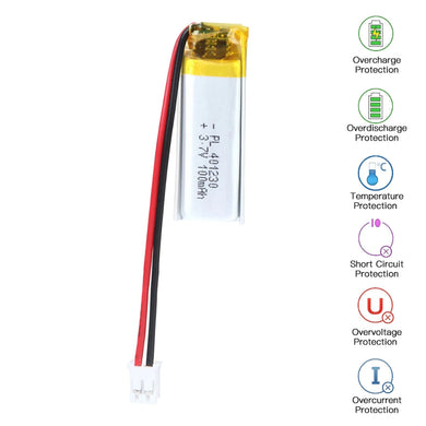 [PH2.0-JST Connector][401230] Universal 105mAh 3.7V Rechargeable Li-Ion Lithium Polymer Battery - Polar Tech Australia