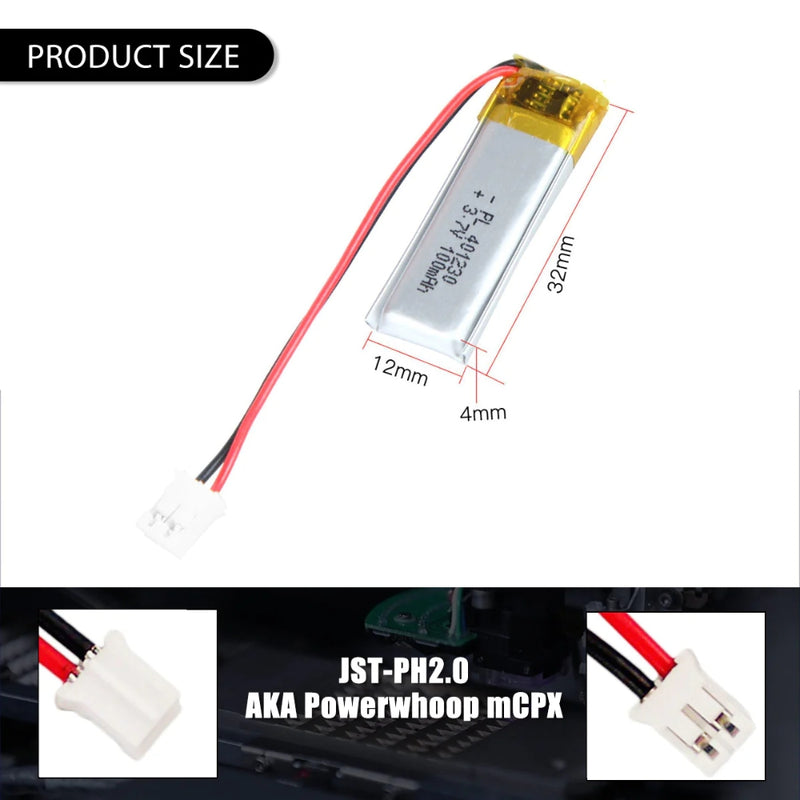 Load image into Gallery viewer, [PH2.0-JST Connector][401230] Universal 105mAh 3.7V Rechargeable Li-Ion Lithium Polymer Battery - Polar Tech Australia
