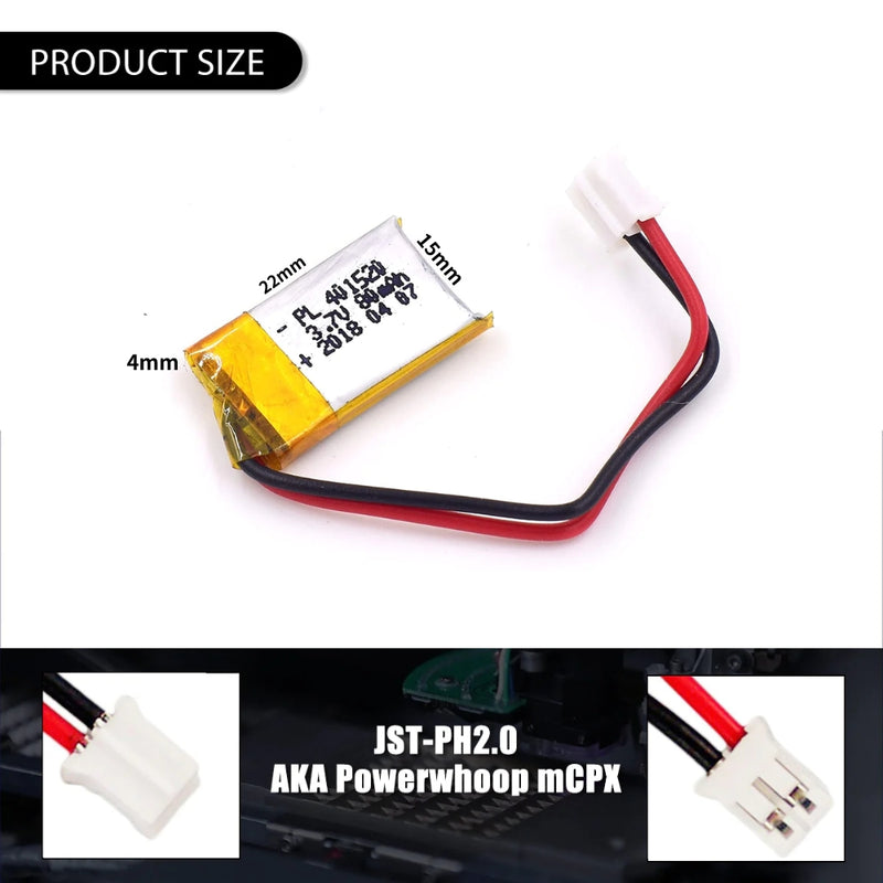 Load image into Gallery viewer, [PH2.0-JST Connector][401420] Universal 80mAh 3.7V Rechargeable Li-Ion Lithium Polymer Battery - Polar Tech Australia

