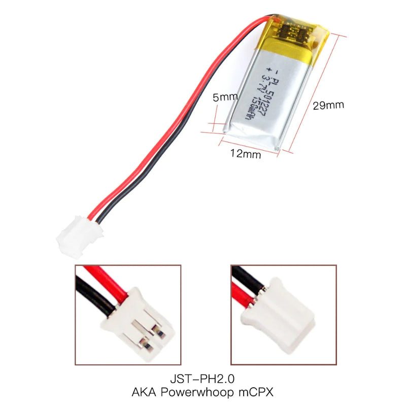 Load image into Gallery viewer, [PH2.0-JST Connector][402025] Universal 150mAh 3.7V Rechargeable Li-Ion Lithium Polymer Battery - Polar Tech Australia
