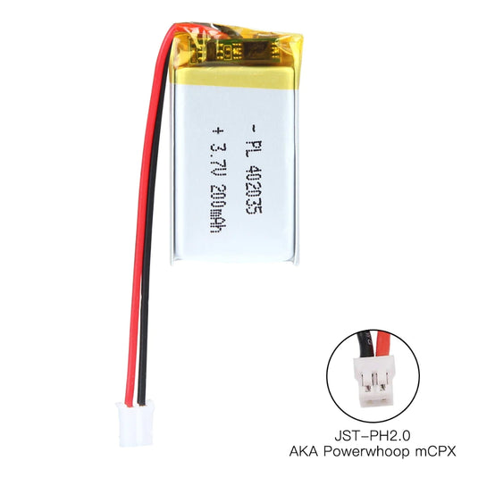 [PH2.0-JST Connector][402035] Universal 200mAh 3.7V Rechargeable Li-Ion Lithium Polymer Battery - Polar Tech Australia