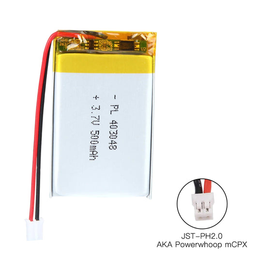 [PH2.0-JST Connector][403048] Universal 500mAh 3.7V Rechargeable Li-Ion Lithium Polymer Battery - Polar Tech Australia