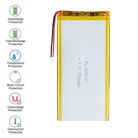 [PH2.0-JST Connector][4056127] Universal 3500mAh 3.7V Rechargeable Li-Ion Lithium Polymer Battery - Polar Tech Australia