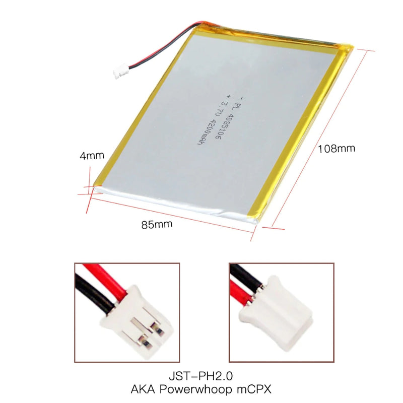 Load image into Gallery viewer, [PH2.0-JST Connector][4085106] Universal 4200mAh 3.7V Rechargeable Li-Ion Lithium Polymer Battery - Polar Tech Australia
