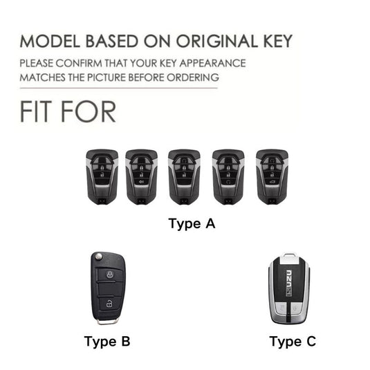 Isuzu Zinc Alloy PU Leather Car Key Fob Case Cover For D-MAX, MUX