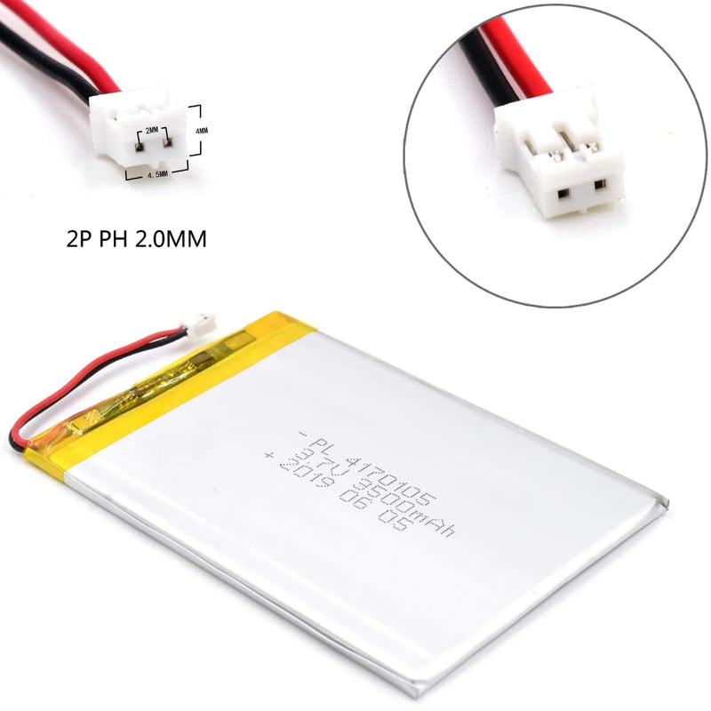 Cargue la imagen en el visor de la galería, [PH2.0-JST Connector][4170105] Universal 3500mAh 3.7V Rechargeable Li-Ion Lithium Polymer Battery - Polar Tech Australia
