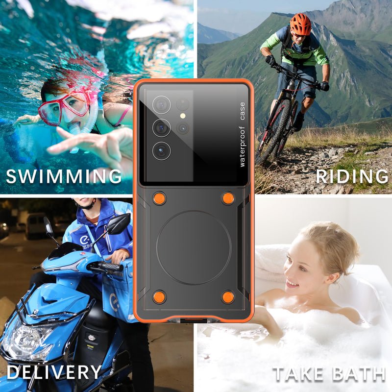 Cargue la imagen en el visor de la galería, [Shellbox Pro][Up to 6.9 inch] - Universal Redpepper Full Covered Waterproof Heavy Duty Tough Armor Case - Polar Tech Australia
