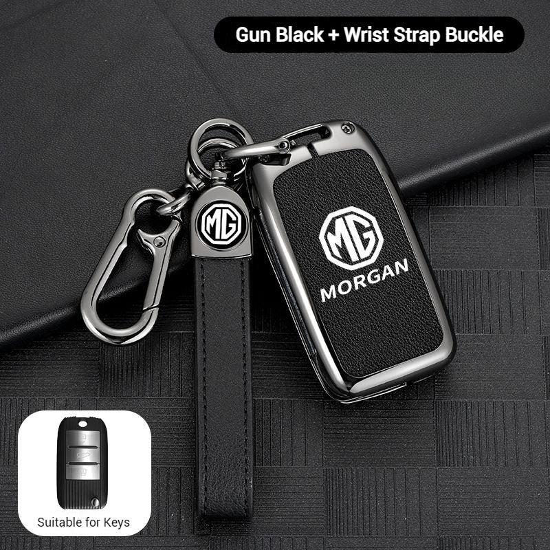 Cargue la imagen en el visor de la galería, MG Zinc Alloy + PU Leather Car Key Fob Case Cover For MG3, MG5, MG6, MG7, ZST, ZS, GS, MG ONE, MG4 EV
