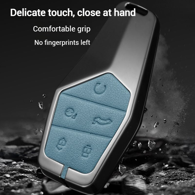 Cargue la imagen en el visor de la galería, MG 360° Full Metal Protection + PU Leather Car Key Fob Case Cover For MG5, MG6, MG7, ZS, HS, ONE
