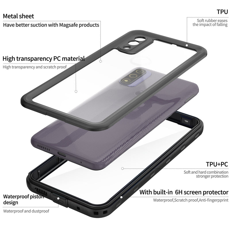 Cargue la imagen en el visor de la galería, [A-Series] Motorola Moto G Pure (2021) - Redpepper Full Covered Waterproof Heavy Duty Tough Armor Case - Polar Tech Australia
