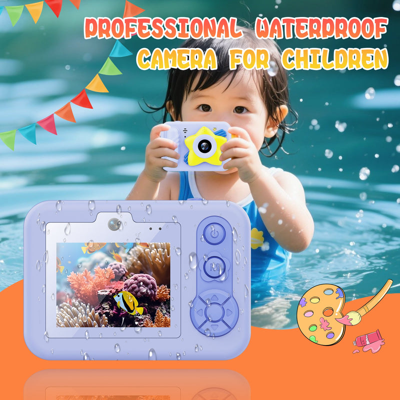 Load image into Gallery viewer, [Depth 1.5M Max] High-Definition IP68 Waterproof Kids Camera With Triangular Stand &amp; Safety Strap - Polar Tech Australia
