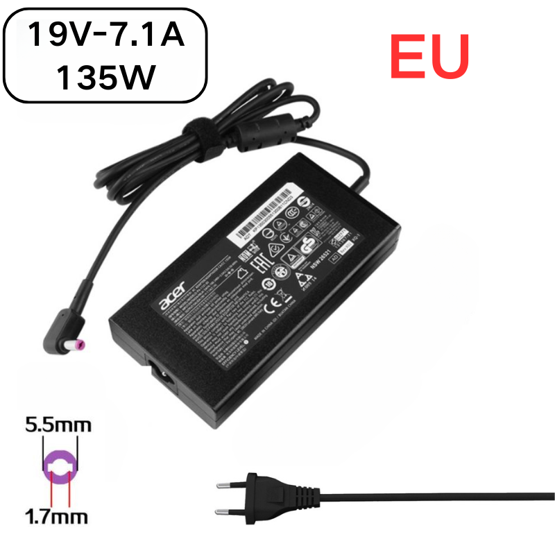 Chargez l&#39;image dans la visionneuse de la galerie, [19V-7.1A/135W][5.5x1.7] Acer Nitro 5 AN515-51 N19C5 &amp; Aspire VN7-591 AC Power Supply Adapter Charger - Polar Tech Australia
