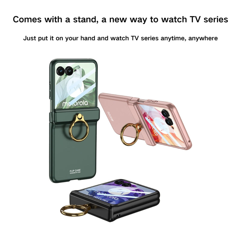 Load image into Gallery viewer, [With Ring Stand] Motorola Razr 50/Ultra - Magnetic Hinge Shockproof Phone Case - Polar Tech Australia
