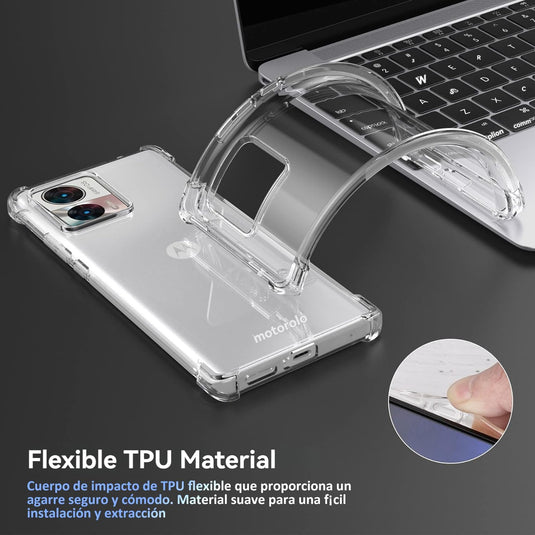 Motorola Edge 30 Neo - AirPillow Cushion Transparent Soft Clear TPU Four Corners Protective Case - Polar Tech Australia