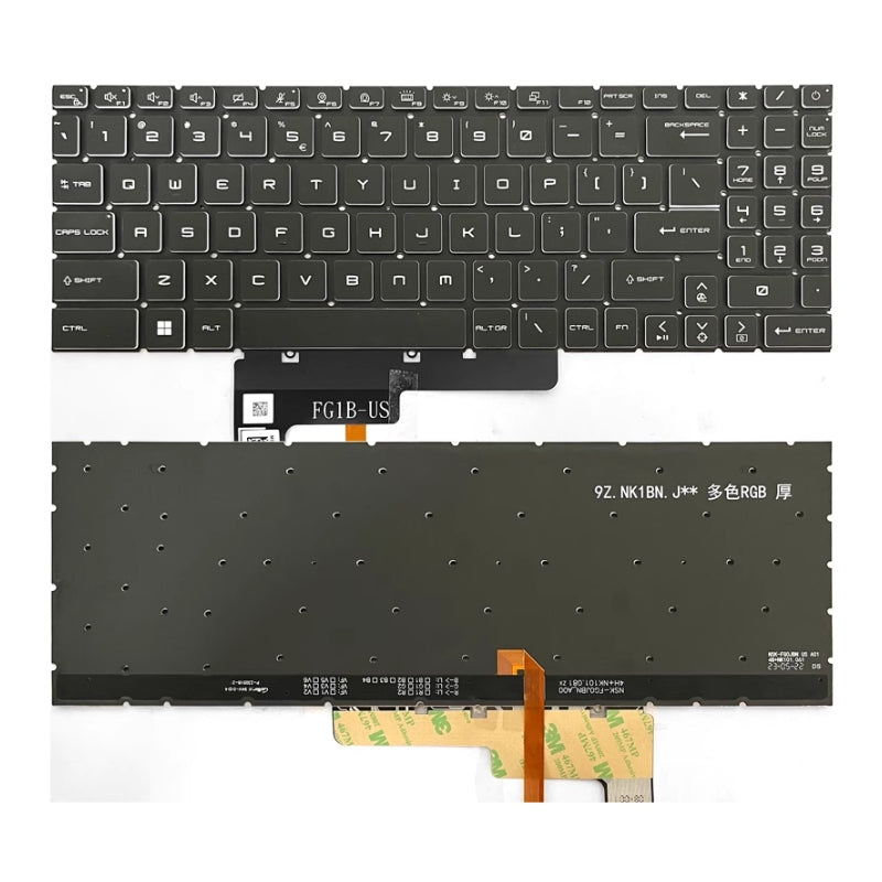 Cargue la imagen en el visor de la galería, MSI GF66 MS-1582 GF76 GL76 GL66 MS-17L1 MS-17H3 Series - Laptop Keyboard With Backlit US Layout - Polar Tech Australia

