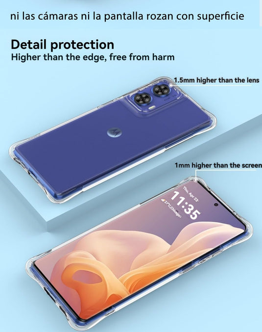 Motorola Moto G85 5G/S50 Neo - AirPillow Cushion Transparent Soft Clear TPU Four Corners Protective Case - Polar Tech Australia