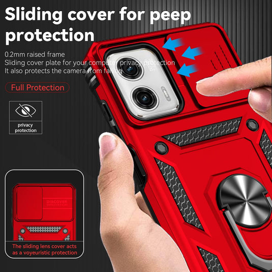[Magnetic Ring Kickstand][Slide Camera Cover] Motorola Moto G 5G 2023/Moto G Power 2023 - Shield Shockproof Rugged Heavy Duty Case - Polar Tech Australia