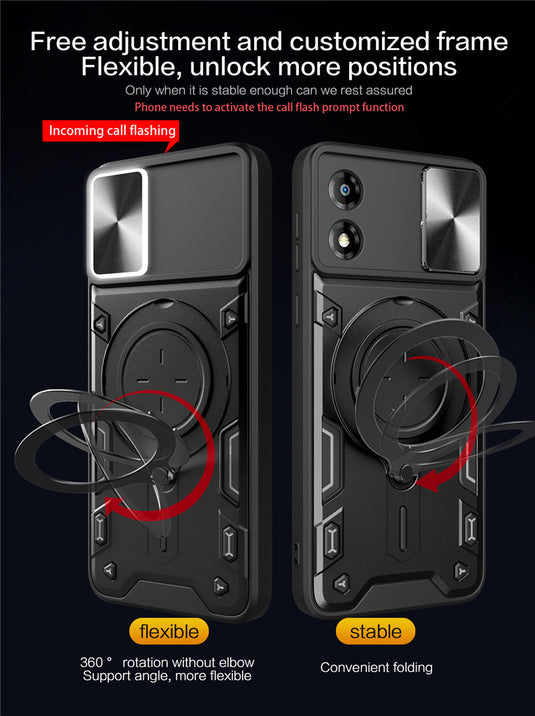 [Ring Rotating Stand][Camera Lens Cover] Motorola Moto E13 - Shield Shockproof Rugged Heavy Duty Case - Polar Tech Australia