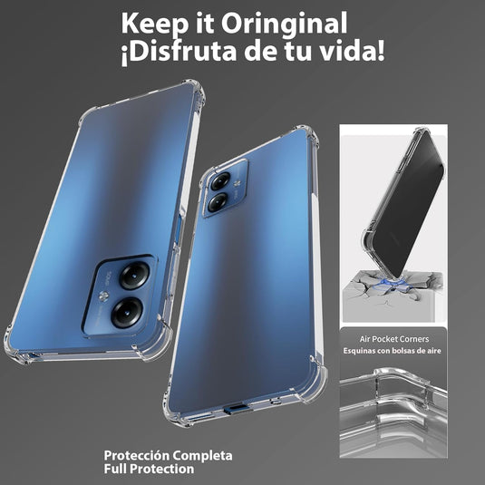 Motorola Moto G14 - AirPillow Cushion Transparent Soft Clear TPU Four Corners Protective Case - Polar Tech Australia