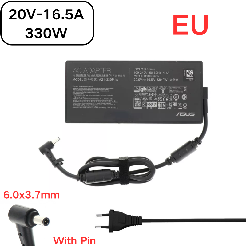Load image into Gallery viewer, [20V-16.5A/330W][6.0x3.7] Asus ROG Scar i9-12950HX 3080TI  A22-330P1A Laptop AC Power Supply Adapter Charger
