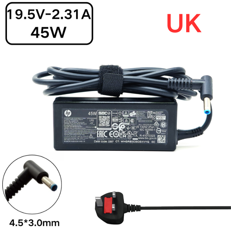 Cargue la imagen en el visor de la galería, [19.5V-2.31A/45W][4.5x3.0 Blue Tip] HP Pavilion 11 13 15 &amp; HP Elitebook Folio Laptop AC Power Supply Adapter Charger - Polar Tech Australia
