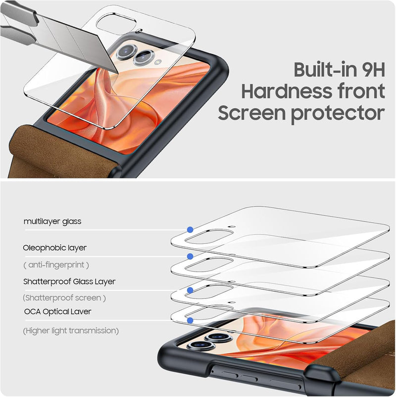 Load image into Gallery viewer, Motorola Moto Razr 50 Ultra/Razr Plus 2024 - Hinge Protection &amp; Thin PU Leather Matte PC Shockproof Case - Polar Tech Australia

